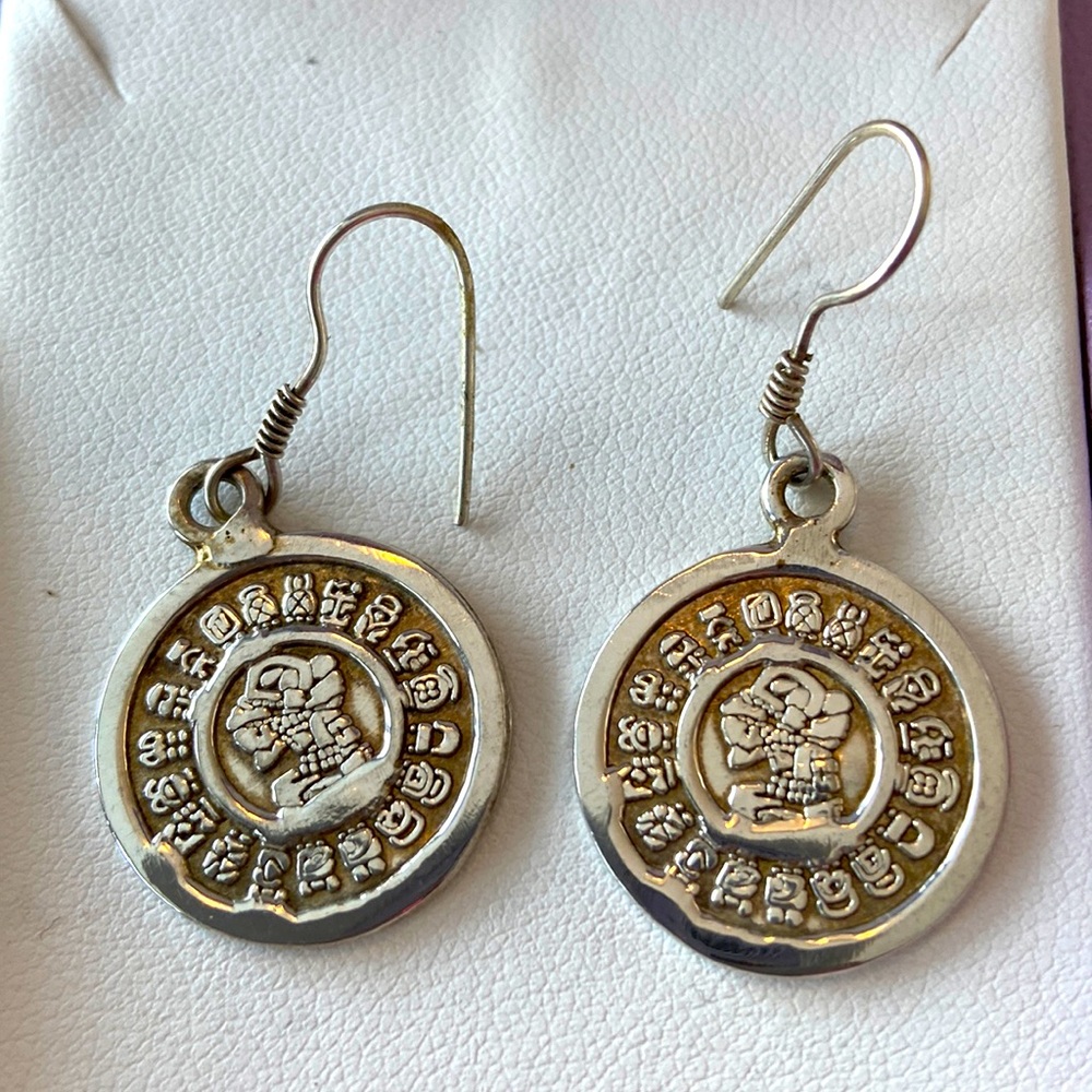 Sterling silver coin drop earrings